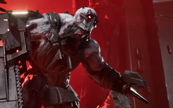 4K Ultra HD desktop wallpaper featuring a menacing creature from the video game Killing Floor 3, set against a dark red, industrial background.