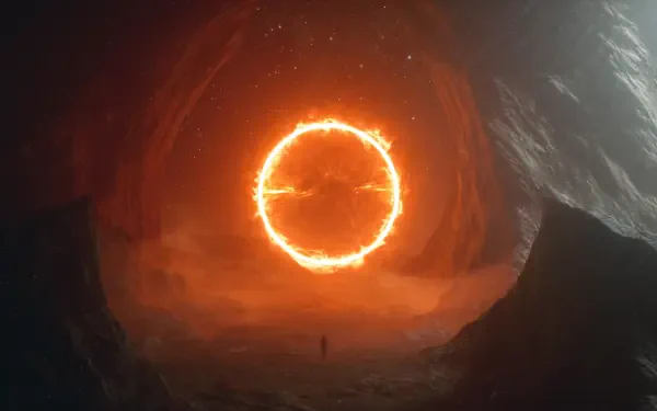 sci fi portal person landscape HD Desktop Wallpaper | Background Image
