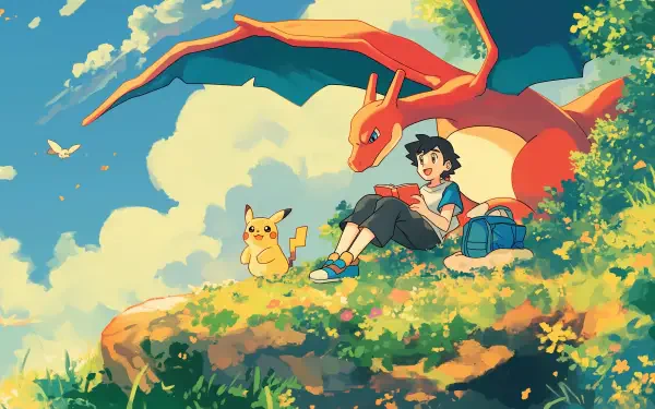 Pokemon Ash Ketchum Pikachu Charizard (Pokémon) HD Desktop Wallpaper | Background Image