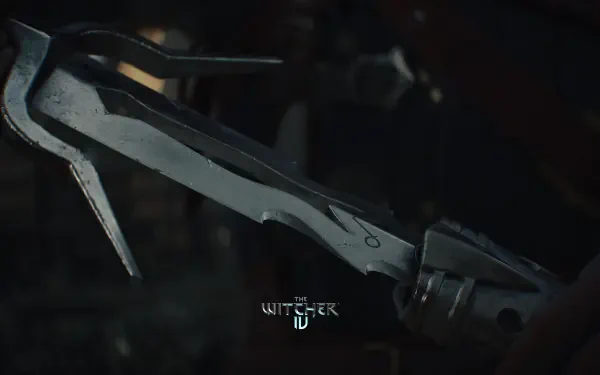 4K Ultra HD PC wallpaper of a detailed dagger from the video game The Witcher IV, set against a dark, moody background highlighting the blade's craftsmanship.