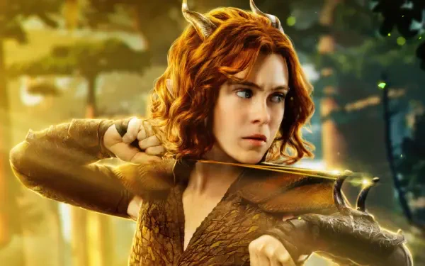 Dungeons & Dragons: Honor Among Thieves — red‑haired female archer pulls a bow in a sunlit forest; 4K Ultra HD PC desktop wallpaper and background.