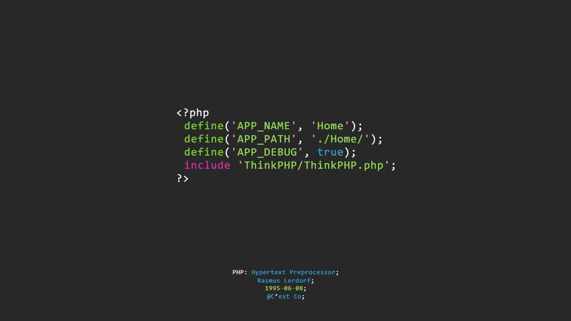 Minimal PHP Code — Grey HD Wallpaper