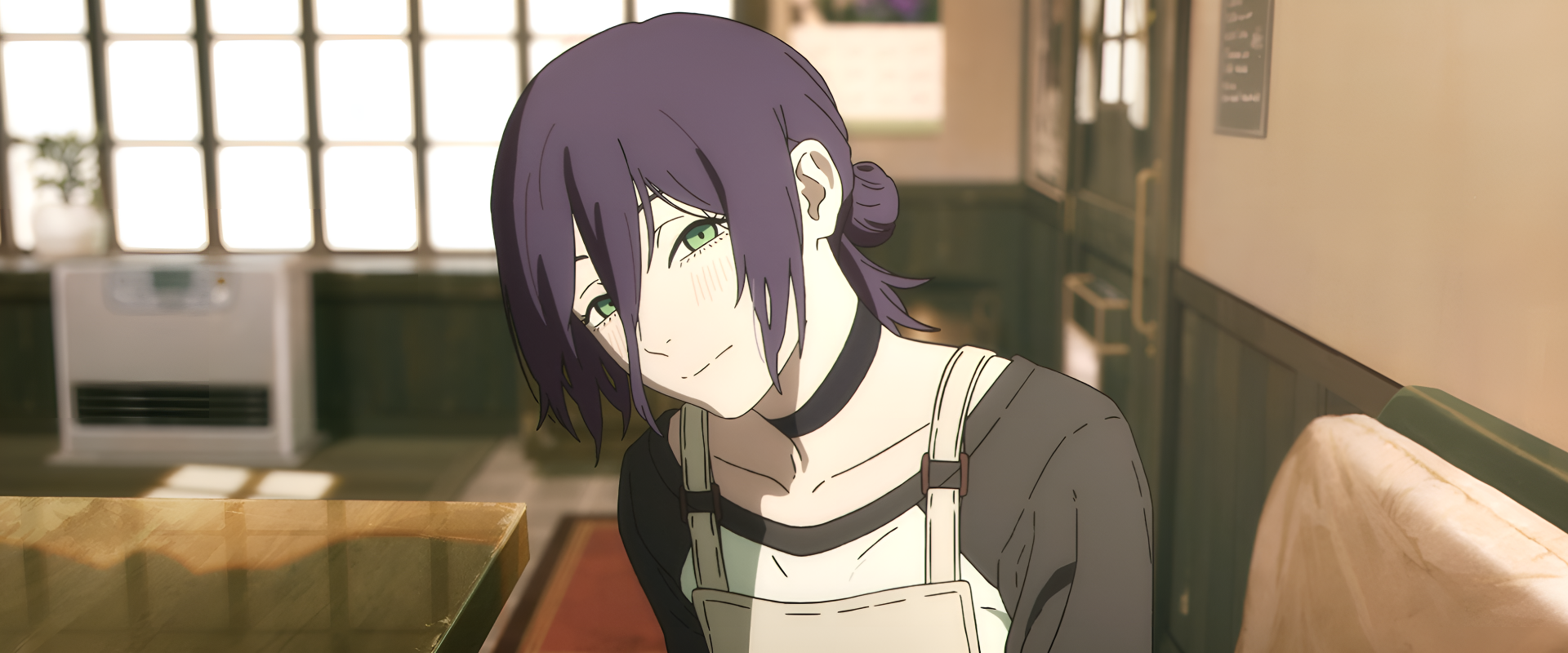 Reze — Chainsaw Man 2K Quad HD Wallpaper: Quiet Classroom Smile