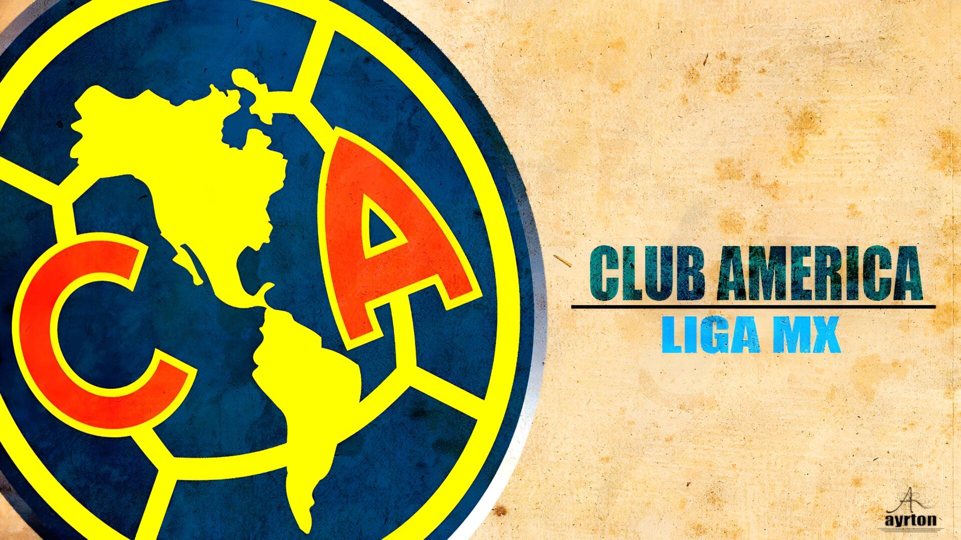 Club América crest with Club América Liga MX text on aged parchment — soccer 2K Quad HD PC desktop wallpaper and background.
