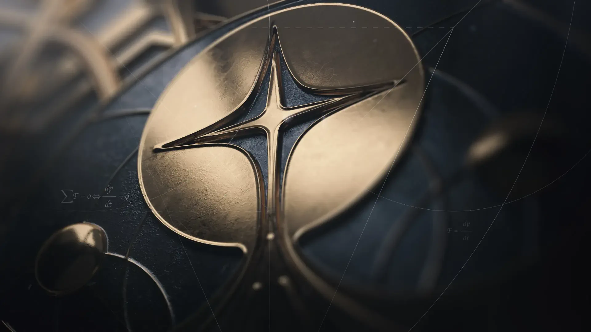 Sculpted metallic Foundation emblem with a star-shaped cutout on a dark textured surface, 4K Ultra HD PC desktop wallpaper and background.