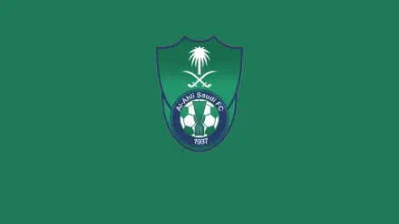 HD PC desktop wallpaper featuring the Al-Ahli Saudi FC sports logo (Saudi Pro League) centered on a solid green background.