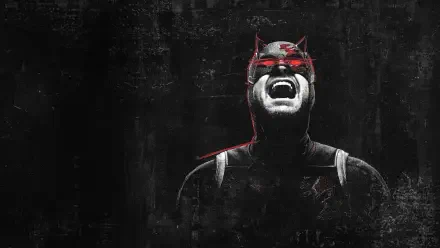 Daredevil: Born Again — red-masked Daredevil screaming against a cracked, gritty black backdrop; 4K Ultra HD PC desktop wallpaper and background.