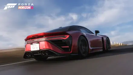 Forza Horizon 6 video game 4K Ultra HD PC desktop wallpaper/background: red sports car racing along a coastal road, Forza logo in the corner.