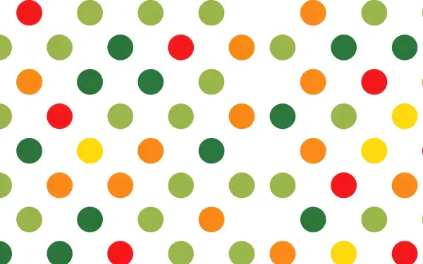 4K Ultra HD PC desktop wallpaper: colorful polka dot pattern of red, orange, yellow and green dots on a white background.