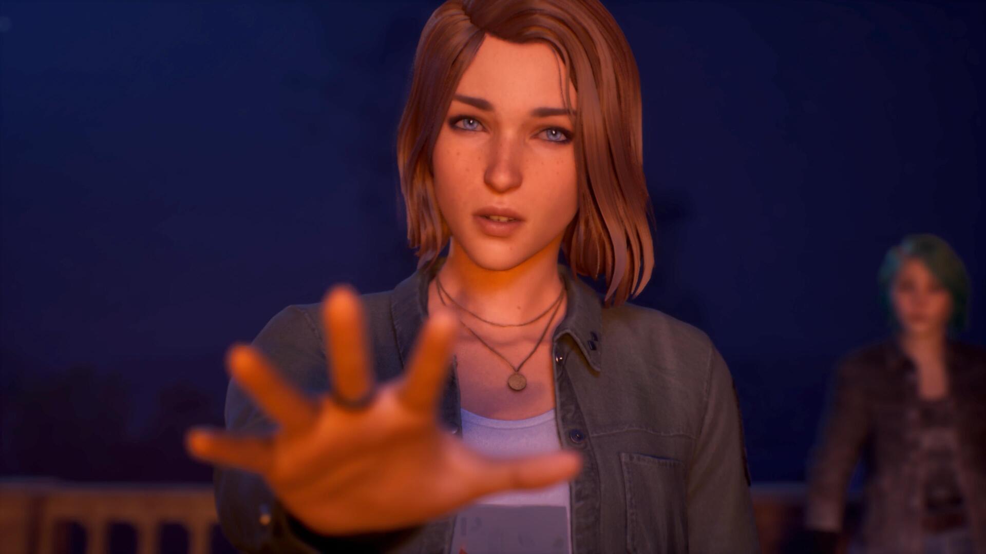 4K Ultra HD PC desktop wallpaper and background from the video game Life Is Strange: Reunion — Life Is Strange protagonist reaching out toward the viewer against a twilight sky.
