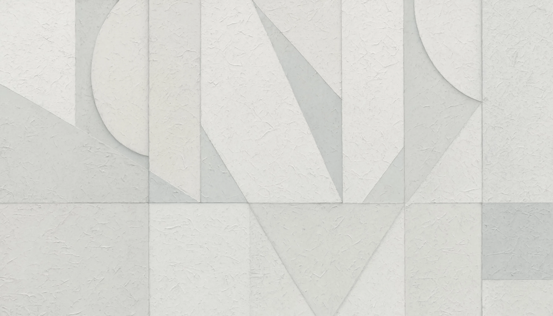 Minimal white aesthetic geometric panel composition with soft shadows and textured concrete surface — 5K Ultra HD PC desktop wallpaper background.