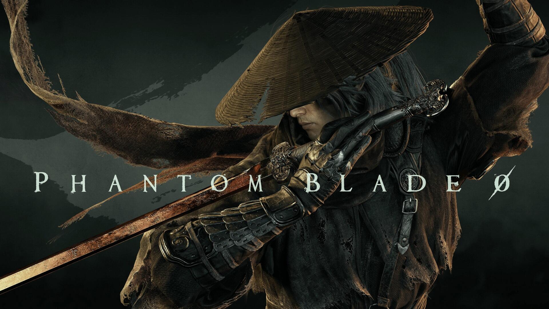 4K Ultra HD PC wallpaper — Phantom Blade Zero: a lone samurai warrior in a straw hat and tattered cloak brandishes a curved sword against a dark, misty backdrop.