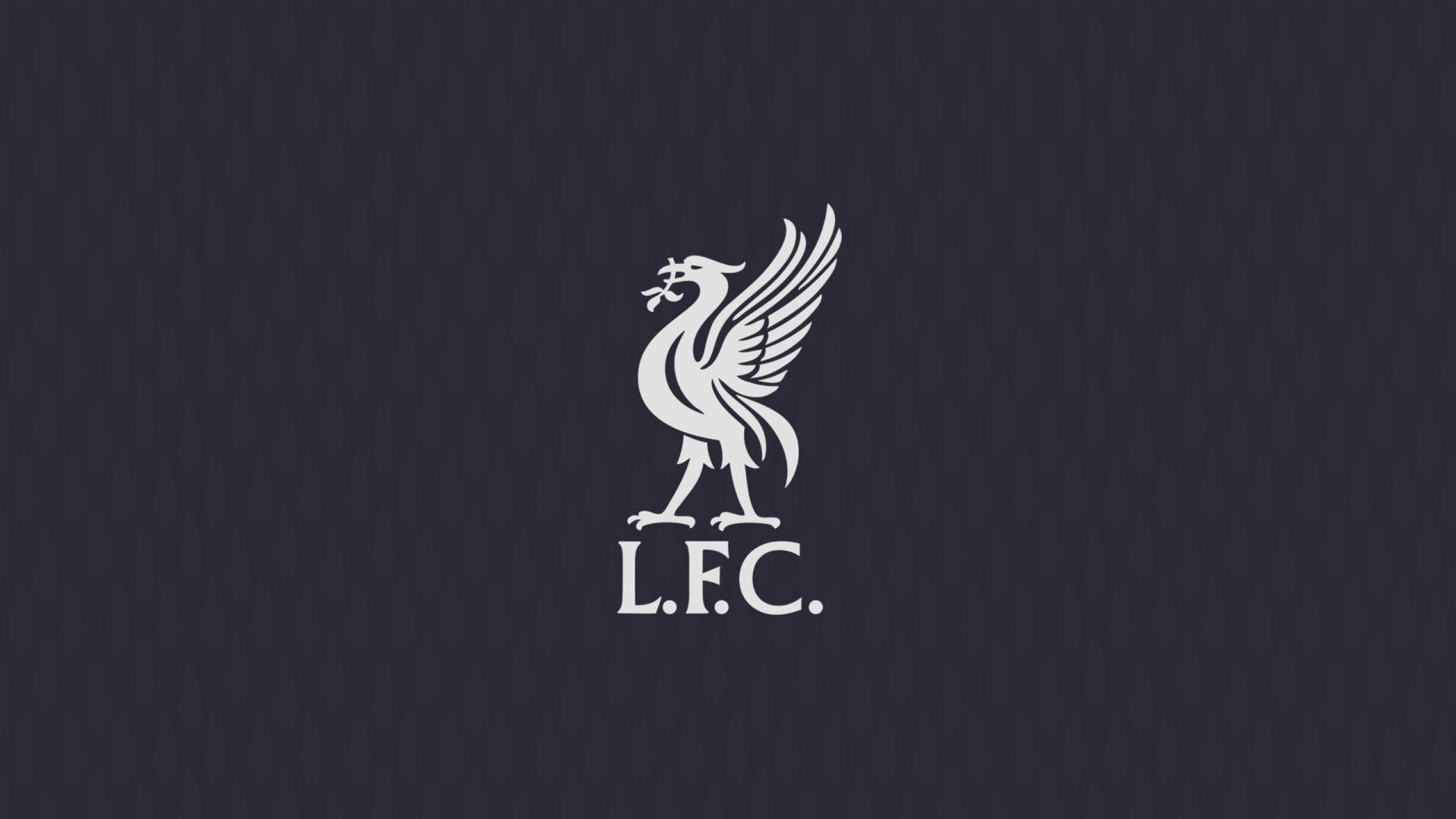 Centered white Liverpool F.C. (L.F.C.) Liver bird logo on a dark background — 2K Quad HD PC desktop wallpaper