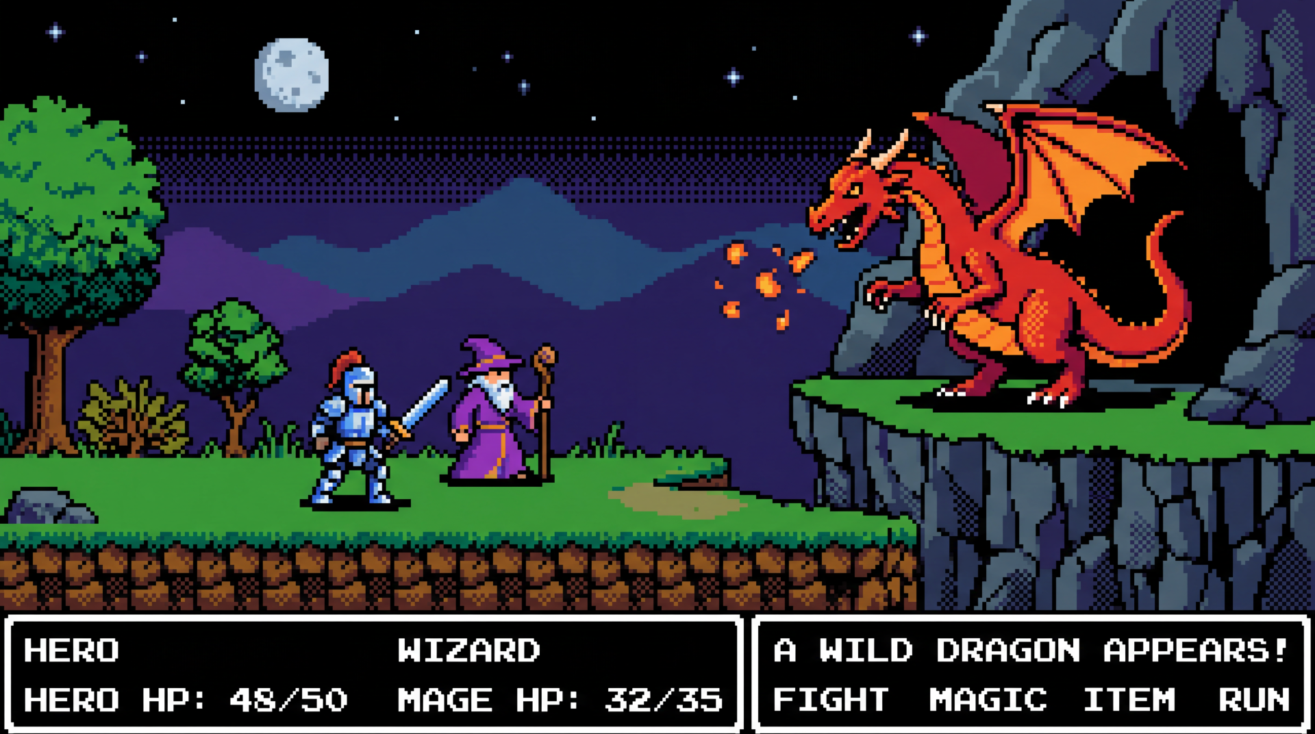 8-Bit Dragon Showdown — 5K Ultra HD Fantasy Wallpaper by rotvirtue ...