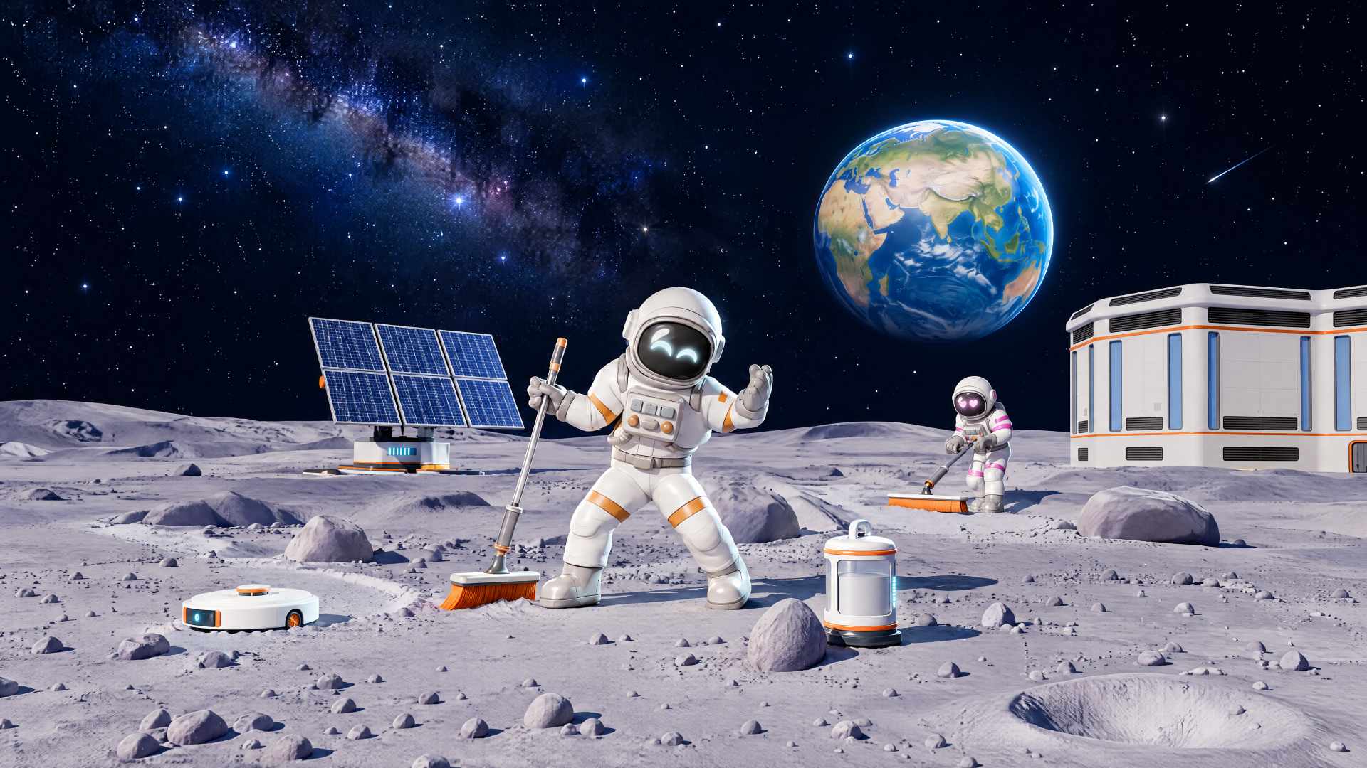 Moon Sweepers: 4K Ultra HD Lunar Wallpaper | 3840x2160 | Wallpaper Abyss