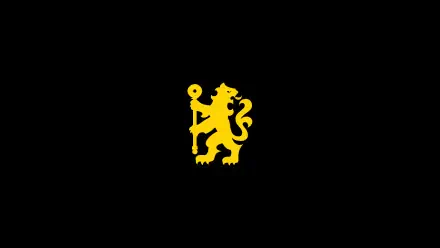 Chelsea F.C. gold lion logo centered on a black 2K Quad HD PC desktop wallpaper/background