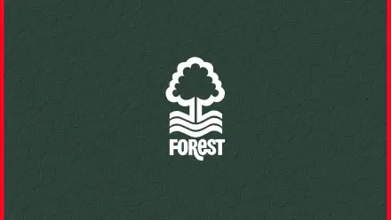 Nottingham Forest F.C. white club logo centered on a dark green textured field, 2K Quad HD PC desktop wallpaper/background.