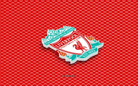 Liverpool F.C. logo (crest) centered on a red diamond-patterned background — 4K Ultra HD PC desktop wallpaper and background.