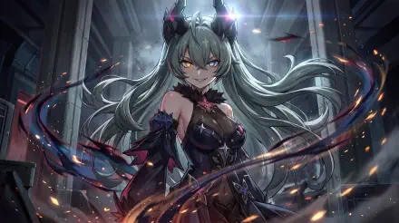 Zenless Zone Zero anime girl with flowing white hair in a dark futuristic outfit, featured in a 5K Ultra HD PC desktop wallpaper.