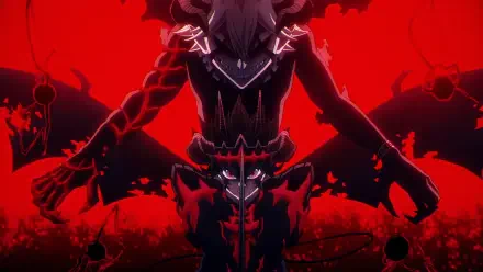 Asta and Liebe from Black Clover in a striking red-and-black anime scene, HD PC desktop wallpaper and background.