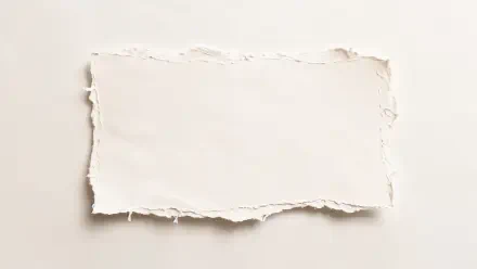 Clean blank white torn paper on a soft beige background, 4K Ultra HD PC desktop wallpaper.