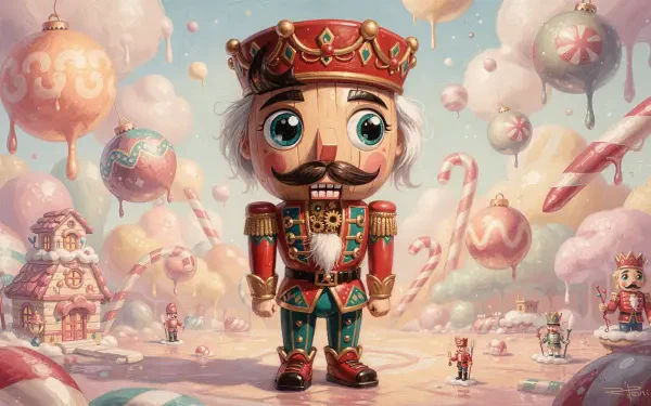 nutcracker toy gingerbread house candy HD Desktop Wallpaper | Background Image
