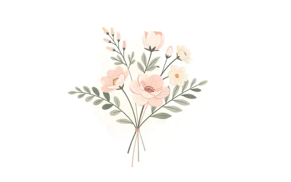 Watercolor Floral bouquet flower pink flower floral HD Desktop Wallpaper | Background Image