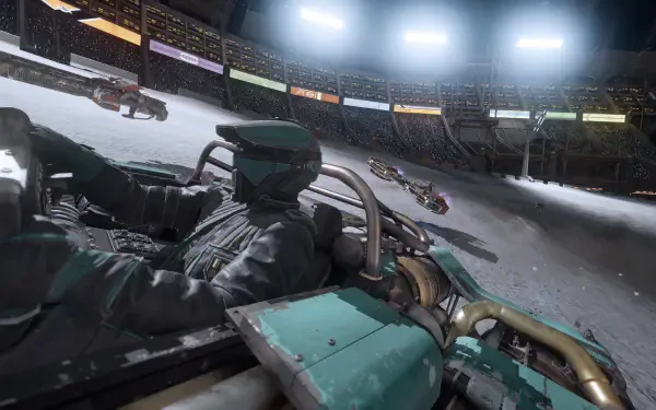 Star Wars: Galactic Racer bobsled racing through a futuristic arena, HD PC desktop wallpaper and background.