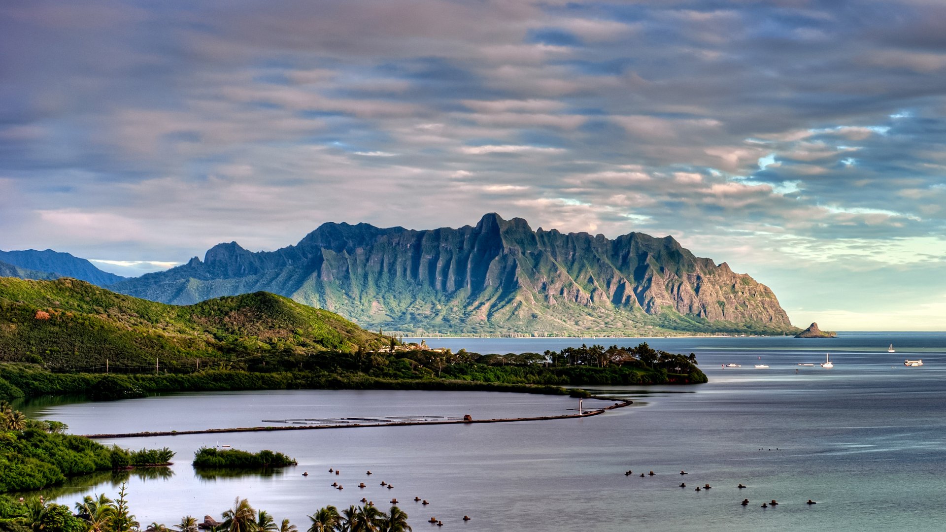 Download Cloud Sky Bay Ocean Island Scenic Landscape Artistic Nature HD ...