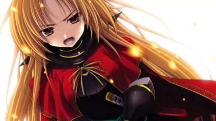 Anime-inspired HD desktop wallpaper featuring a fierce character from Oda Nobuna No Yabou, showcasing dynamic colors and dramatic expression.
