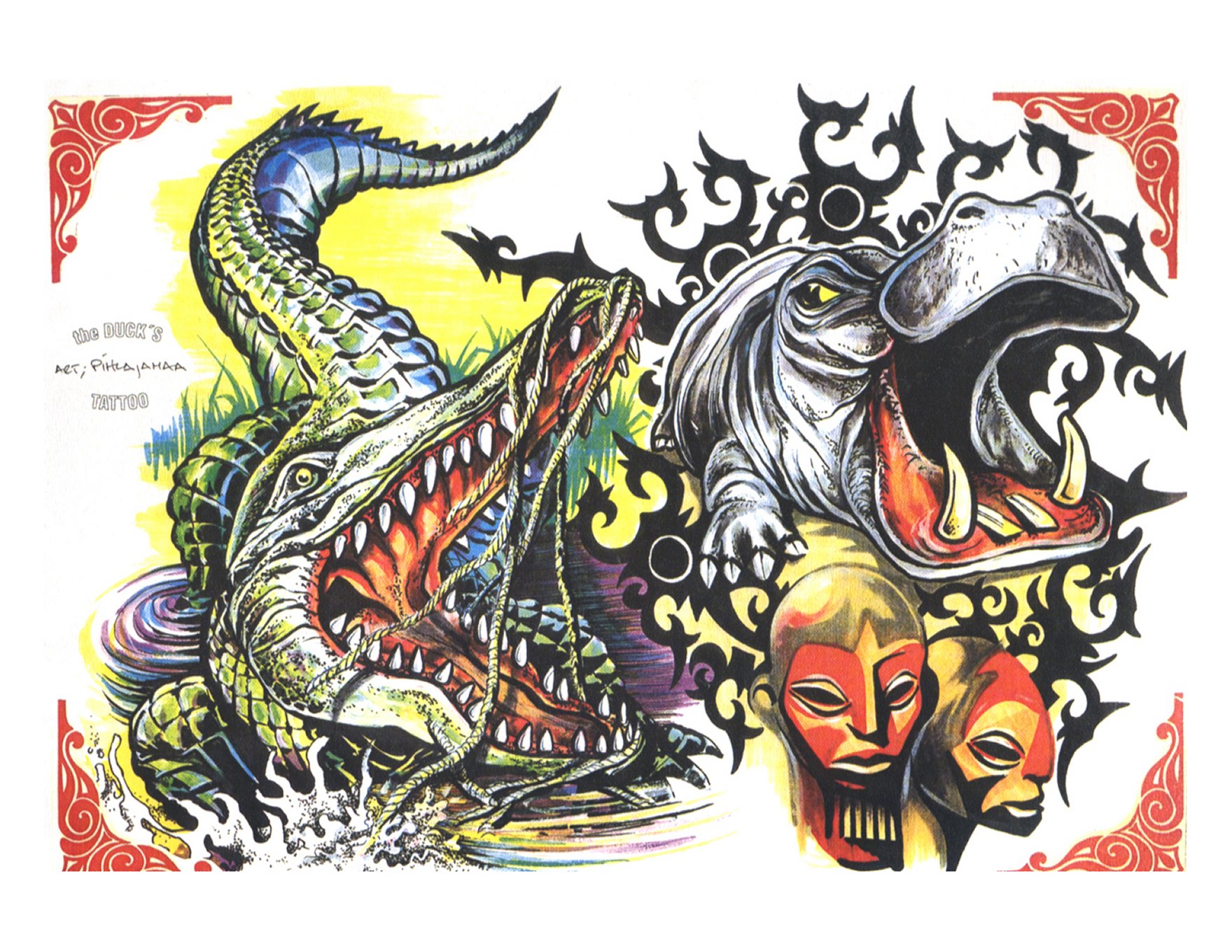 Dragon Tattoo Style Pattern Design Vector Download
