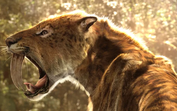 saber-toothed tiger fantasy creature HD Desktop Wallpaper | Background Image
