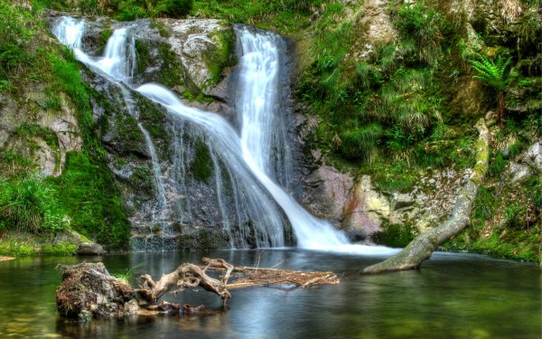 Earth Waterfall Waterfalls Landscape Scenic River Stream Cliff HD Wallpaper | Background Image