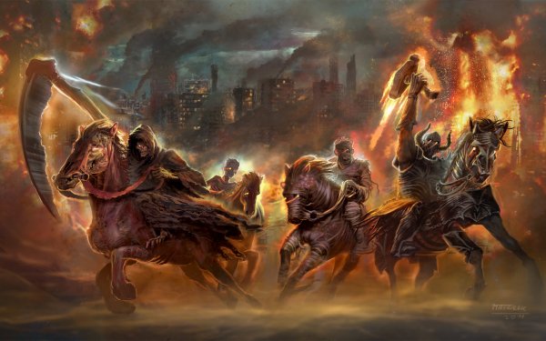 Dark Four Horsemen of the Apocalypse Religious Apocalyptic Armageddon HD Wallpaper | Background Image