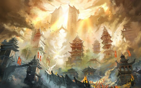 Fantasy Oriental Castle HD Wallpaper | Background Image