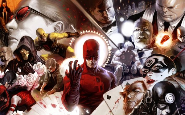 Comics Marvel Comics Daredevil Luke Cage Elektra Bullseye Matthew Murdock Kingpin Iron Fist Fondo de pantalla HD | Fondo de Escritorio