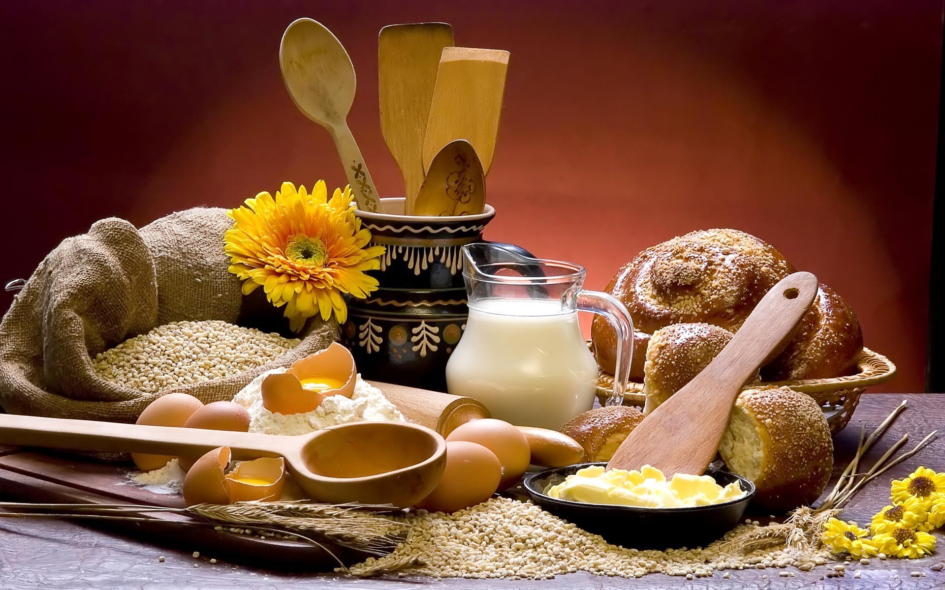 Download Egg Milk Baking Food Still Life HD Wallpaper