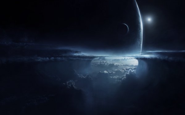 Sci Fi Landscape Planet Moon Space Cloud HD Wallpaper | Background Image
