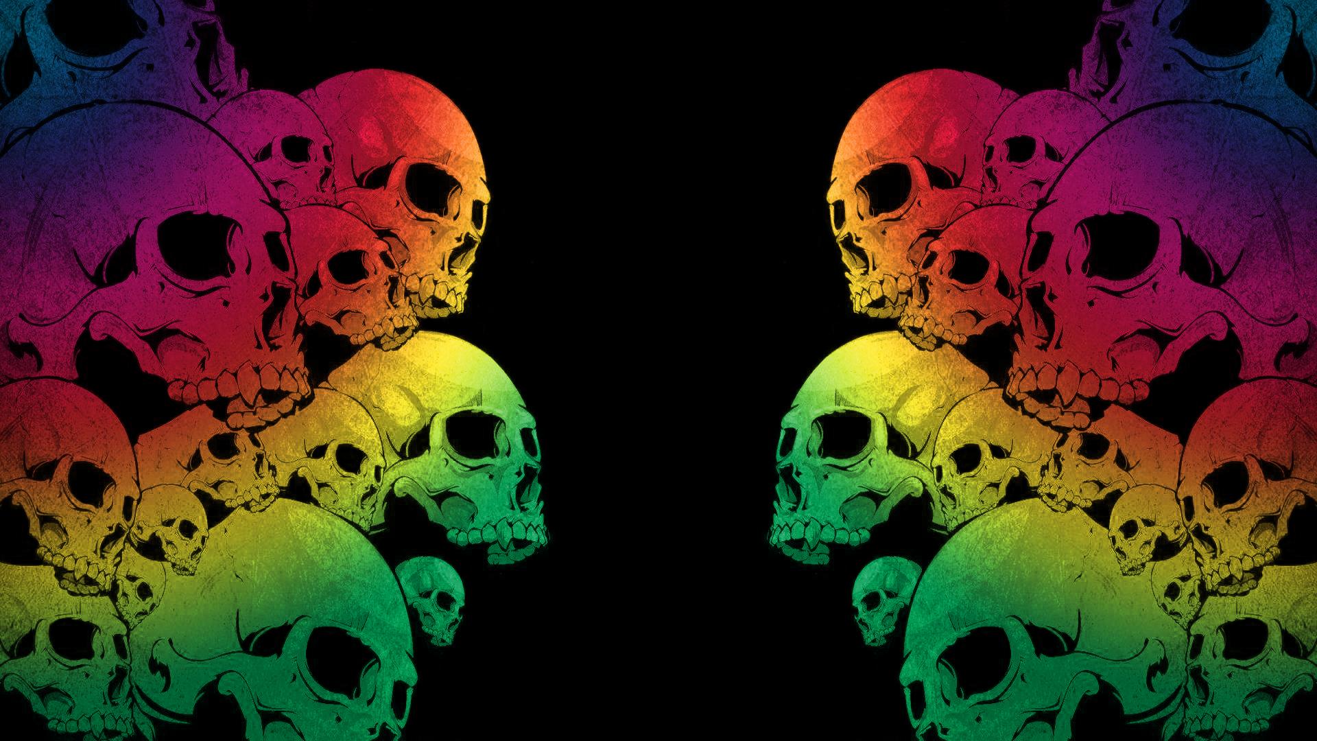 Colorful Skulls Wallpaper