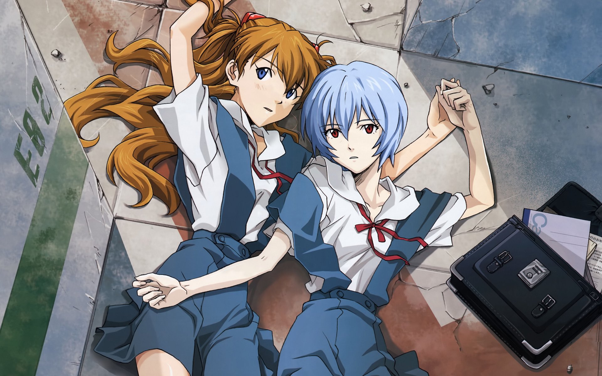 Asuka and Rei HD Wallpaper from Neon Genesis Evangelion