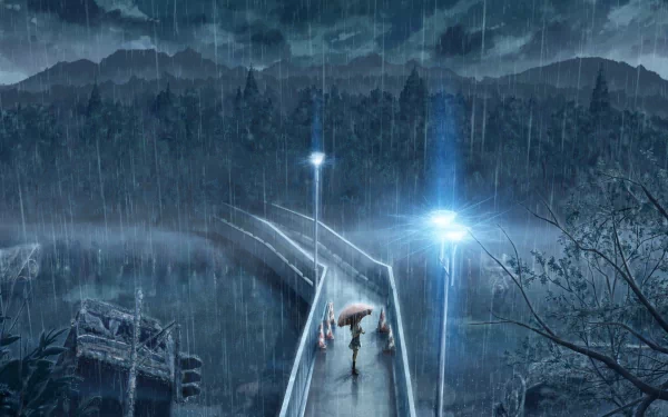 rain Anime bridge Rain Anime HD Desktop Wallpaper | Background Image