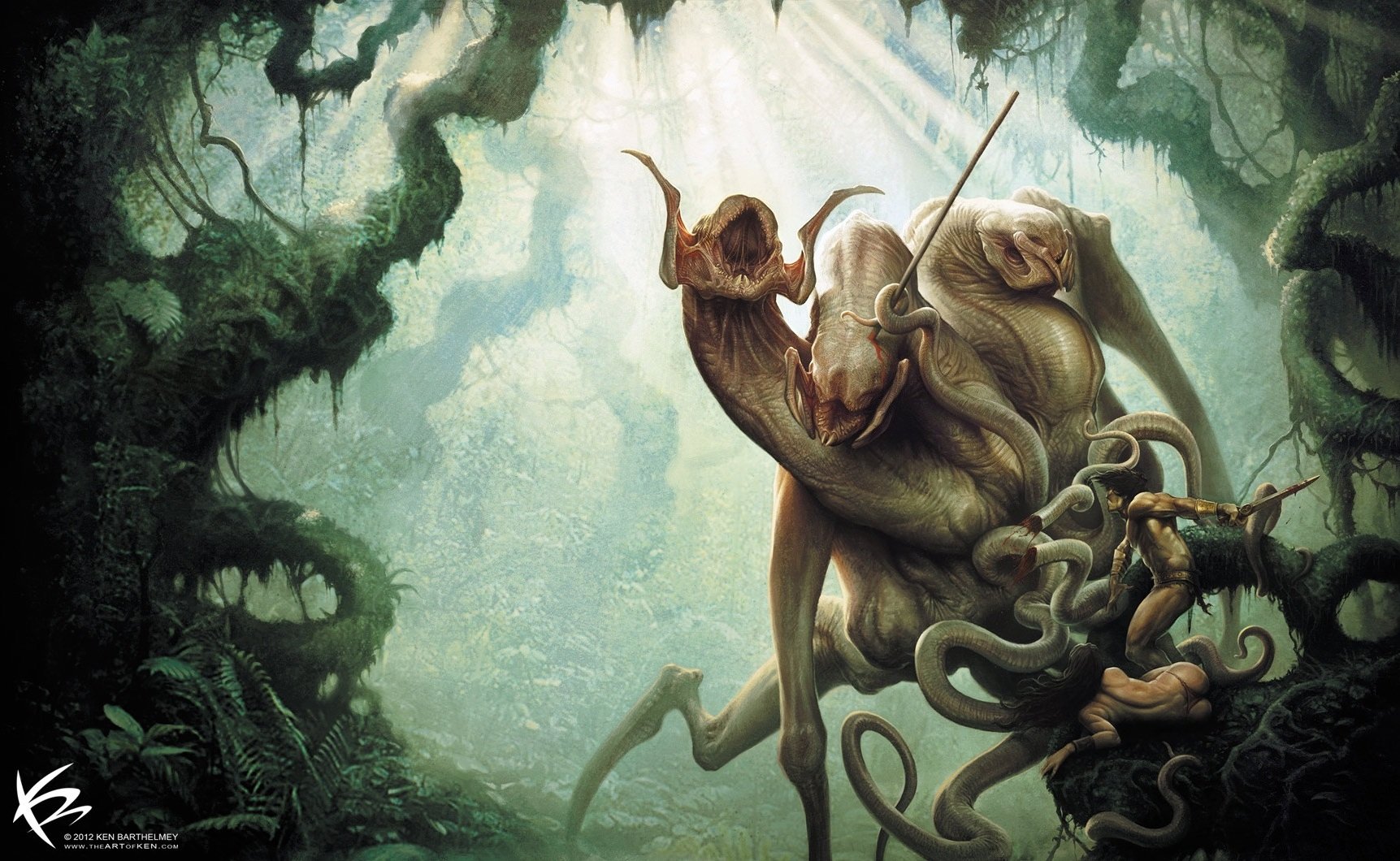 Epic Fantasy Creature in Mystical Forest – HD Wallpaper by Ken ...