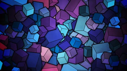 Abstract cube 3D cubes colorful design geometric shapes HD Desktop Wallpaper | Background Image