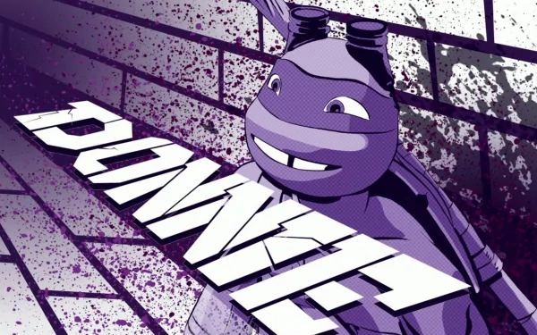 A vibrant HD desktop wallpaper featuring Donatello from the Teenage Mutant Ninja Turtles, set against a graffiti-style backdrop with bold Donnie text.