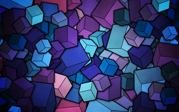 Abstract cube 3D cubes colorful design geometric shapes HD Desktop Wallpaper | Background Image