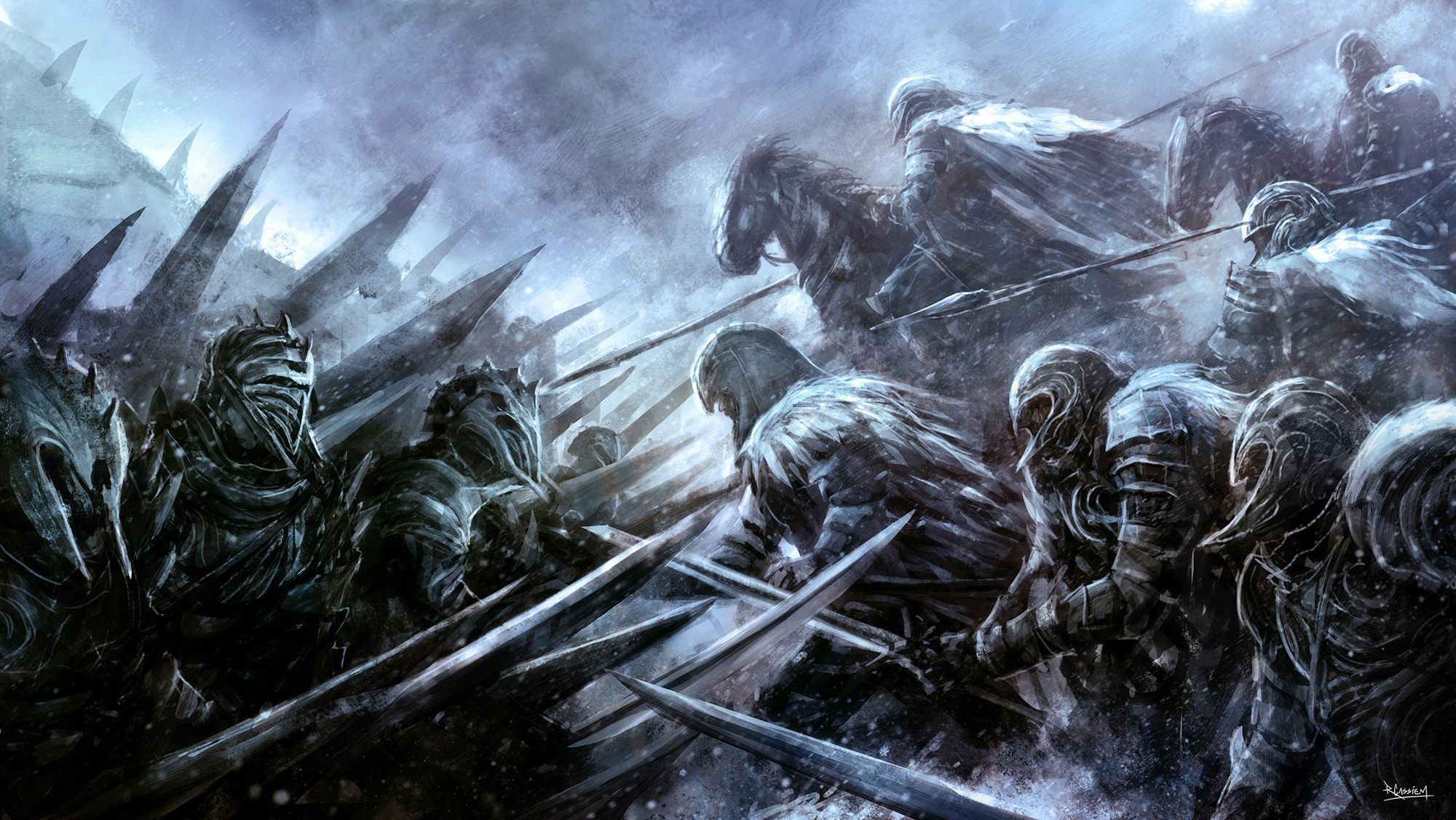 Fantasy Battle HD Wallpaper | Background Image | 2000x1127