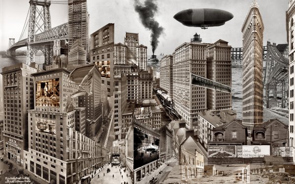 Photography Manipulation City Psychedelic Trippy HD Wallpaper | Background Image