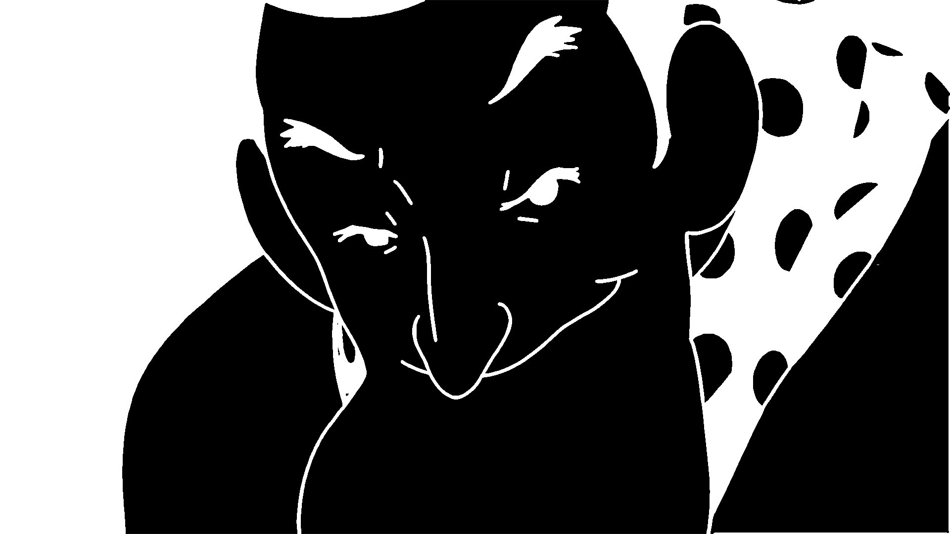 HD PC desktop wallpaper featuring bold black and white anime-style art from The Tatami Galaxy.