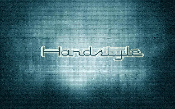 HD PC desktop wallpaper featuring the word Hardstyle in a sleek, modern font against a textured blue background, representing the hardstyle music genre.