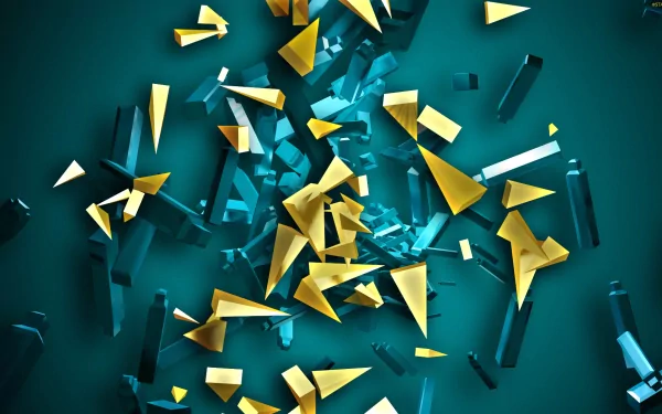 cyan yellow CGI Abstract 3D HD Desktop Wallpaper | Background Image